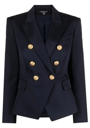 Balmain double-breasted wool blazer - Blue