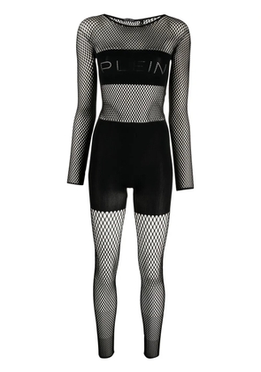 Philipp Plein mesh-panelled jumpsuit - Black