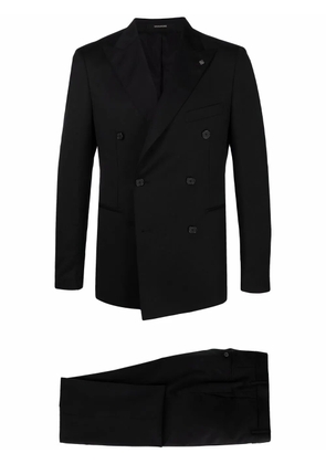 Tagliatore fitted double-breasted suit - Black