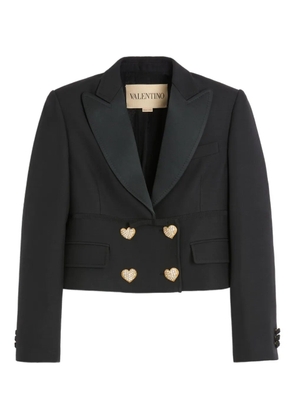 Valentino Garavani double-breasted cropped blazer - Black