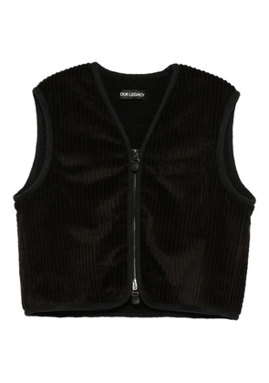 OUR LEGACY corduroy zip-up gilet - Brown