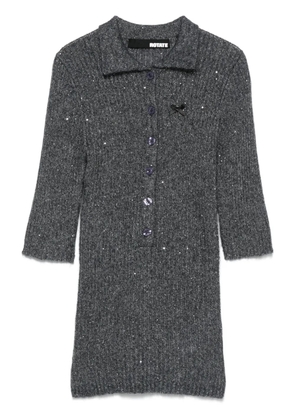 ROTATE BIRGER CHRISTENSEN sequin knit polo shirt - Grey