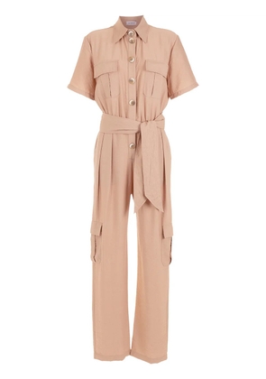 Olympiah short-sleeve buttoned jumpsuit - Neutrals