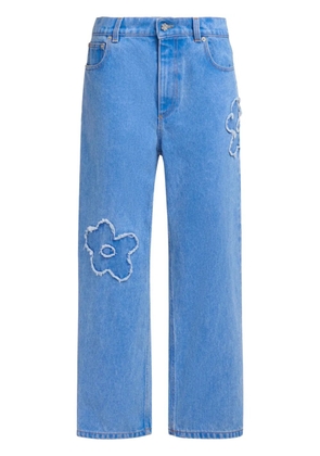 Marni embroidered straight-leg jeans - Blue