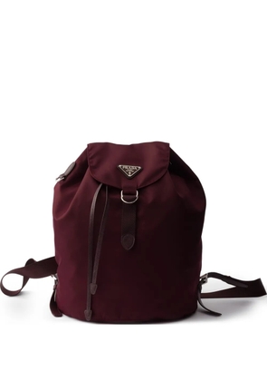 Prada logo-plaque backpack - Red