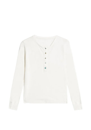 Fortela Coralie button long sleeve T-shirt - White