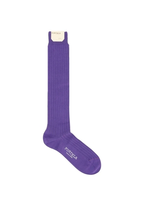 Fortela Lisle ribbed knee-high socks - Purple