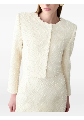 Carolina Herrera pearl-embroidered short skirt - Neutrals