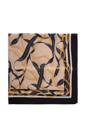 Elisabetta Franchi chain ribbon scarf - Neutrals