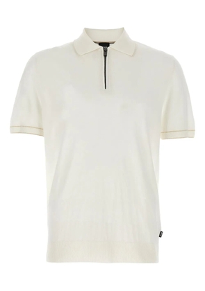 BOSS Jiovanotto zip-up short-sleeve polo shirt - White
