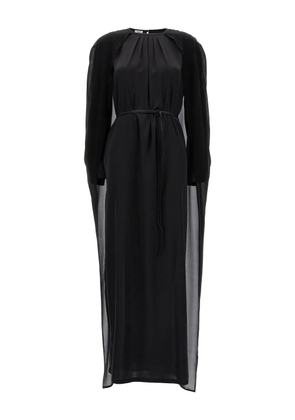 DI.LA3 PARI' cape-insert maxi dress - Black