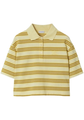 Burberry striped cotton polo shirt - Yellow