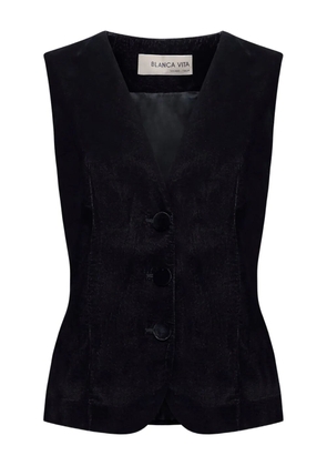 Blanca Vita velvet button jacket - Grey