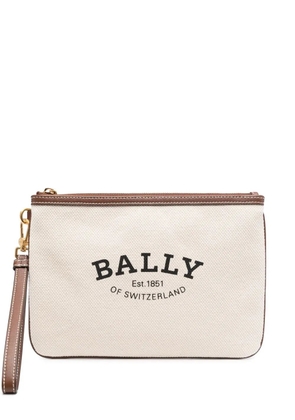 Bally Certhe logo-print clutch - Neutrals