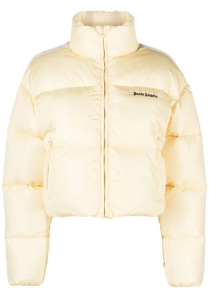 Palm Angels logo-embroidered puffer jacket - Yellow