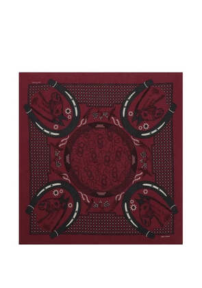 Fortela horse-motif scarf - Red