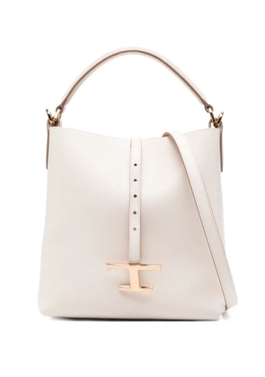 Tod's mini T Timeless leather bucket bag - Neutrals