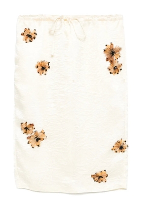MARKGONG floral-appliqué skirt - Neutrals