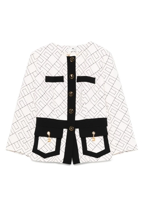 Elisabetta Franchi geometric-pattern button double-crepe jacket - Neutrals