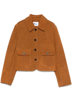 Self-Portrait suede jacket - Brown