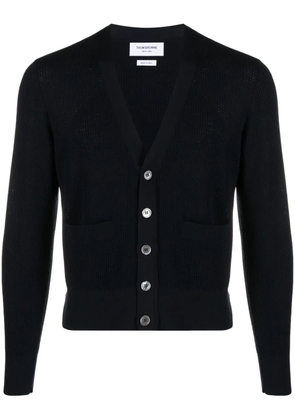 Thom Browne waffle-knit wool cardigan - Blue