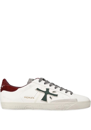 Premiata Steven logo-embellished leather sneakers - White