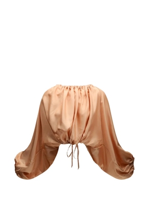 Di Stavnitser Paloma bishop-sleeve drawstring-fastening blouse - Pink