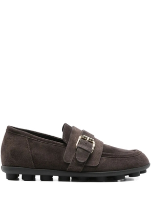 AGL buckle-strap suede loafers - Brown