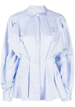 Palmer//Harding gathered-waist cotton shirt - Blue