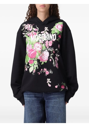 Moschino floral-print hoodie - Black