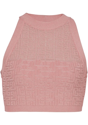 Balmain PB-monogram knitted top - Pink