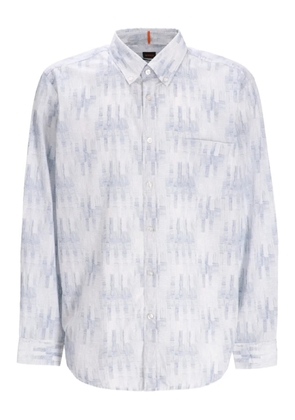 BOSS abstract-print cotton shirt - White