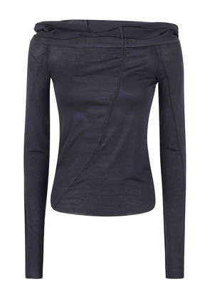 Thom Krom off-shoulder draped T-shirt - Black