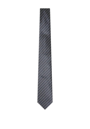 Giorgio Armani jacquard-weave chevron-print silk tie - Grey