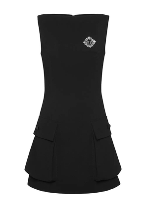 Philipp Plein logo-embellished mini dress - Black