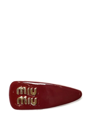 Miu Miu logo-lettering hair clip - Red
