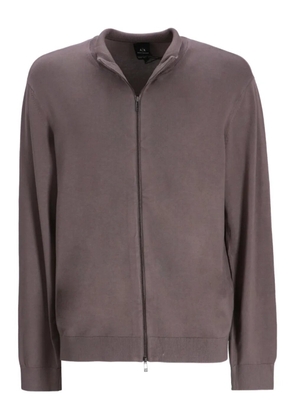 Armani Exchange zip-up cardigan - Brown