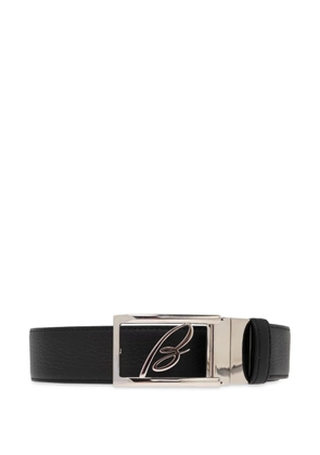 Brioni logo-plaque belt - Black