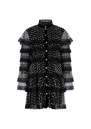 Philosophy Di Lorenzo Serafini polka-dot sheer-detail mini dress - Black
