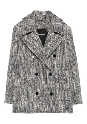 Patrizia Pepe herringbone double-breasted coat - Black