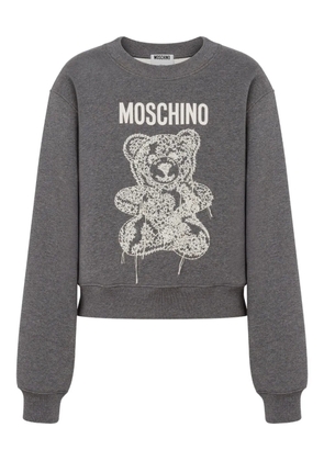 Moschino embroidered teddy-bear sweatshirt - Grey