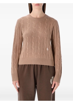 Sporty & Rich cable-knit crew-neck sweater - Neutrals