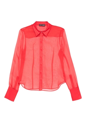 David Koma semi-sheer panelled shirt - Red