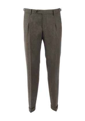 Berwich herringbone pleated tailored trousers - Grey