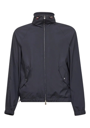 Brunello Cucinelli drawstring high-collar jacket - Blue