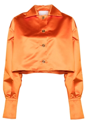 Patou cropped satin shirt jacket - Orange