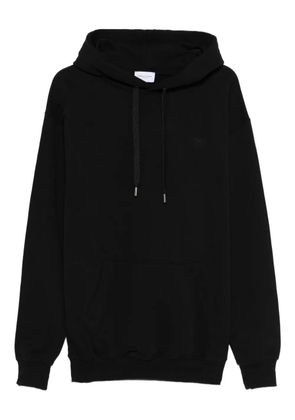 Family First heart-embroidered hoodie - Black
