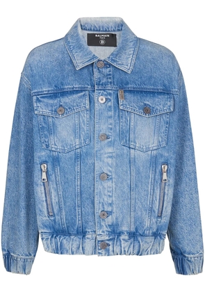 Balmain 70s logo-patch denim jacket - Blue