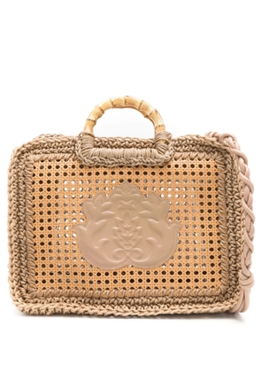 Isla woven-wicker design tote bag - Neutrals