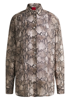 HUGO snake-print shirt - Brown